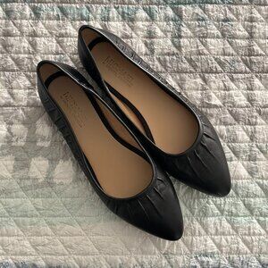 MICHAEL SHANNON Leather Almond Toe Flats